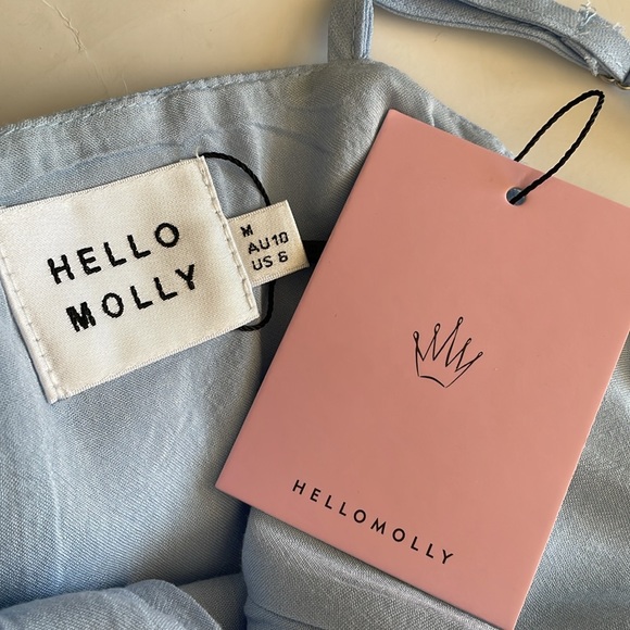 Hello Molly song on the minute blue faux wrap ruffle mini dress size 6 - Picture 5 of 10